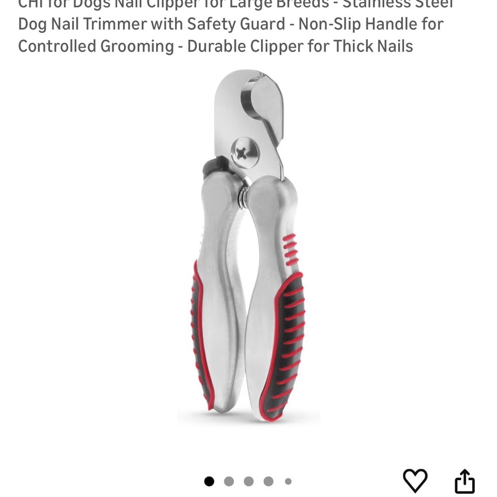 CHI Stainless Steel Dog Nail Clipper with Red Grip